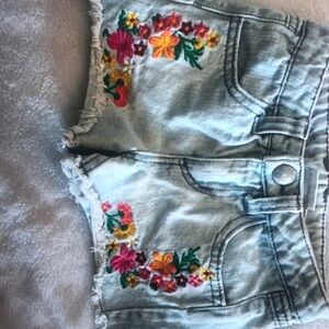 Toddler Jean shorts Floral design